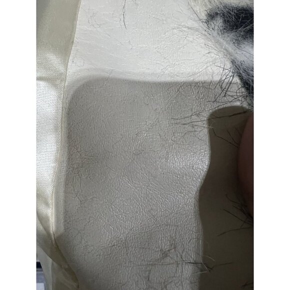 Vintage Donnybrook Faux Fur Long Coat White Gray Striped Plush Elegant Size 12 - Picture 4 of 10